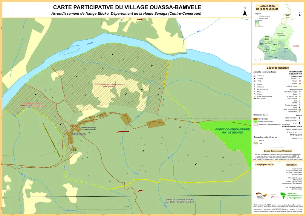 Carte participative du village Ouassa-Bamvelé