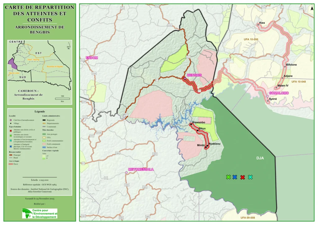 Carte des Conflits et Atteintes par arrondissement A3 Bengbis