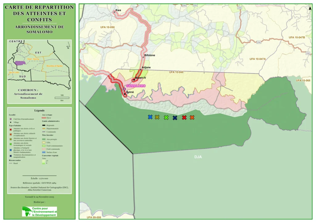 Carte des Conflits et Atteintes par arrondissement A3 Somalomo