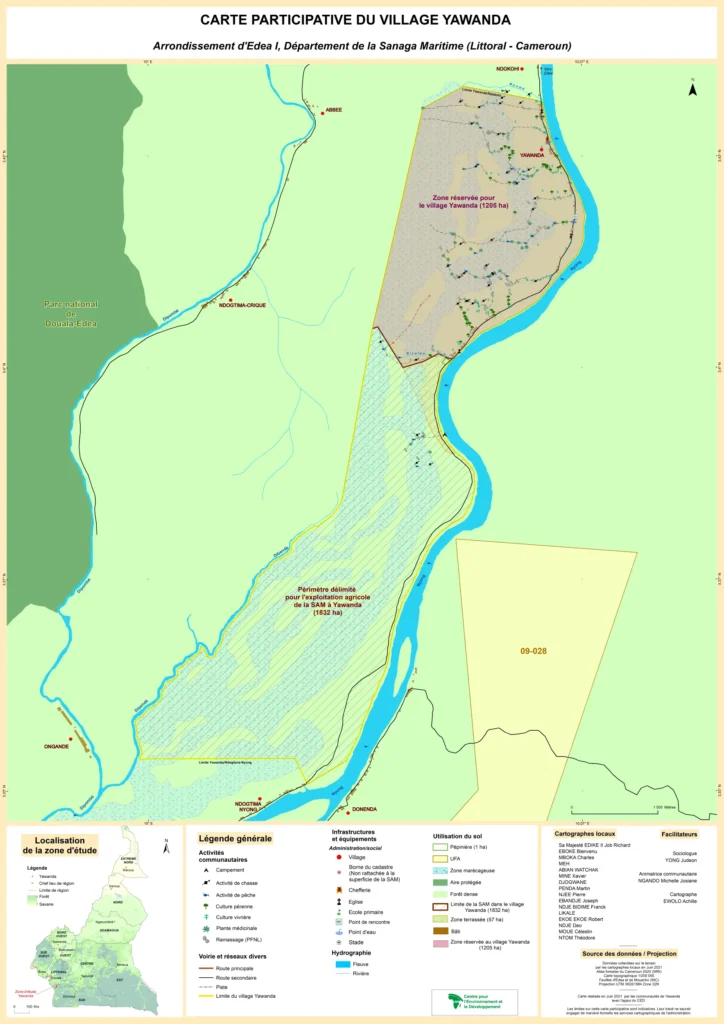 Carte participative du village Yawanda (juillet 2021)